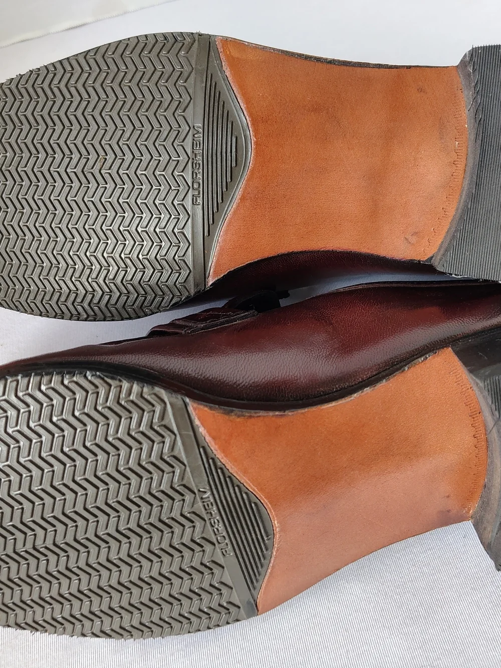 Florsheim Burgundy Leather Penny Loafers with Brass Accent Size 10 D